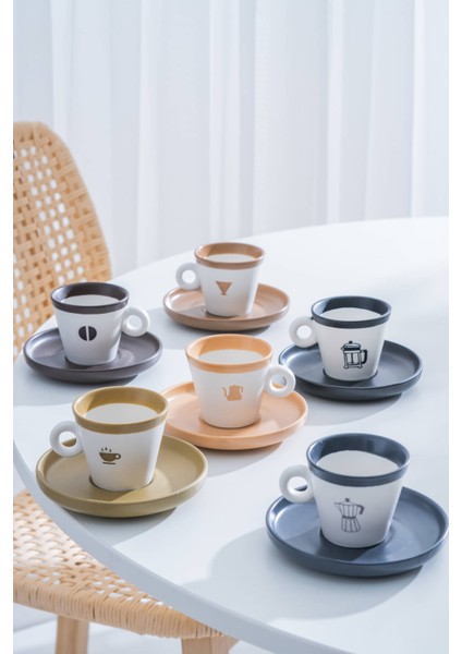 Ruby 6 Kişilik Kahve Fincan Takımı - 100 ml