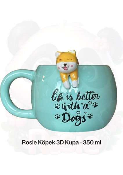 3D Sarkan Sevimli Hayvan Figürlü Seramik Kupa