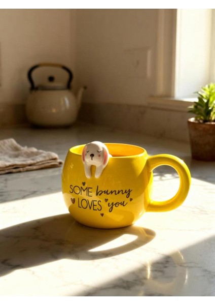 3D Sarkan Sevimli Hayvan Figürlü Seramik Kupa