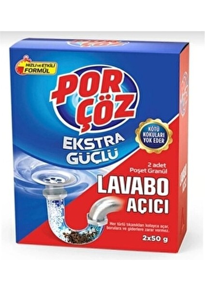 2x50 gr Ekstra Güçlü Lavabo Açıcı Granül 4 Adet Her Türlü Tıkanıklığı Kolayca Açar fiyatları