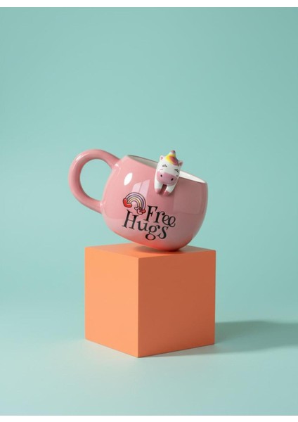 3D Sarkan Sevimli Hayvan Figürlü Seramik Kupa