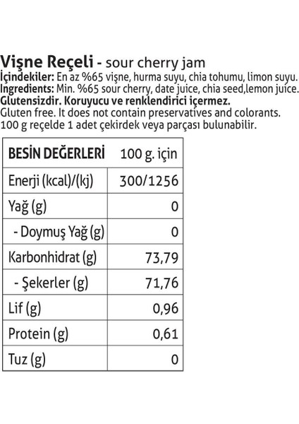 Pol'sGurme Vişne Reçeli Chia Tohumlu Şeker İlavesiz %65 Meyve Oranlı 285 gr fırsatları