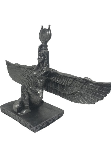 Isis Mısır Tanrıça Biblo Yatay Dekor Gümüş Eskitme 30CMX19CM fırsatları