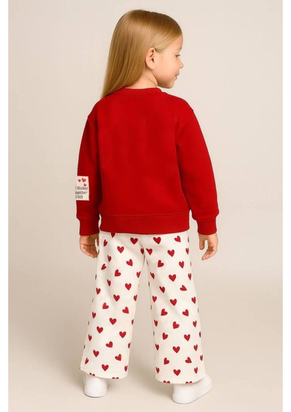 Kız Çocuk 3 Iplik Şardonsuz %100 Pamuk Minnie Mouse Desenli Geniş Paça Cepli Eşofman Takımı fiyatları