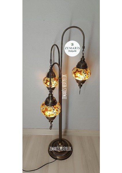 El Yapımı Otantik Mozaik 3 Kollu Lambader modelleri