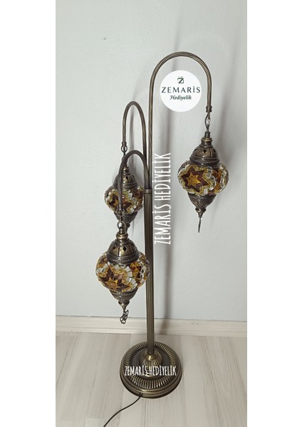 El Yapımı Otantik Mozaik 3 Kollu Lambader fırsatları