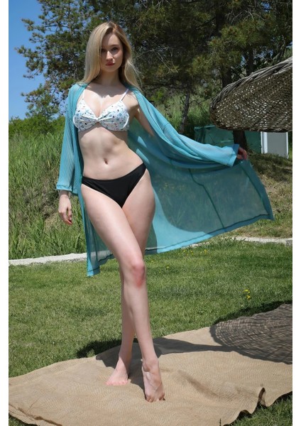 Kadın Kimono Pareo Plaj Elbisesi Turkuaz fiyatları