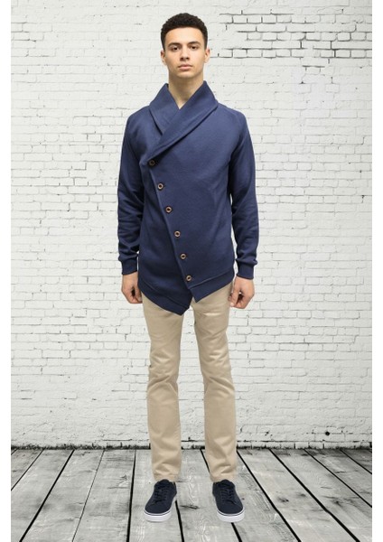 Asimetrik Kesim Düğmeli Şal Yaka Hırka fiyatları