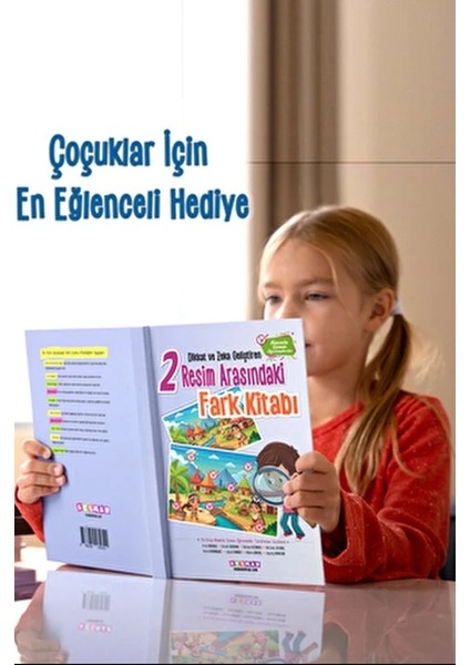 İki Resim Arasındaki Fark Kitabı 80 Sayfa Dikkat ve Zeka Geliştiren 3+ Yaş İçin