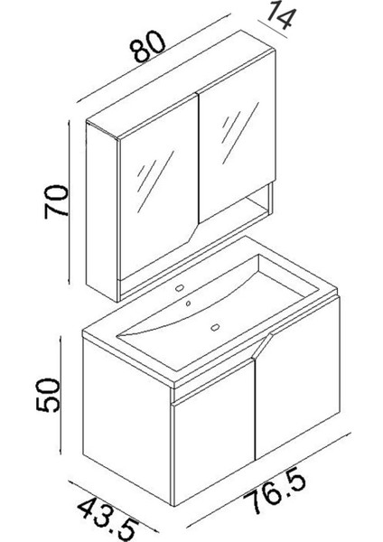 Napoli 80 cm Mdf Banyo Dolabı Seti Atlantik Çam indirimleri