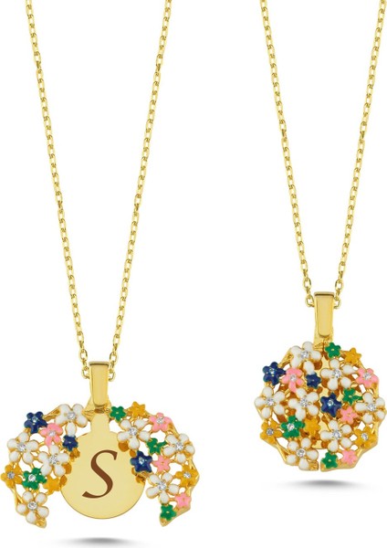 Çiçek Bahçesi Açılır Kapanır Altın Kaplama Kolye AK18