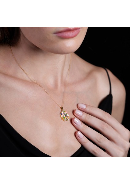 Çiçek Bahçesi Açılır Kapanır Altın Kaplama Kolye AK18 fiyatları