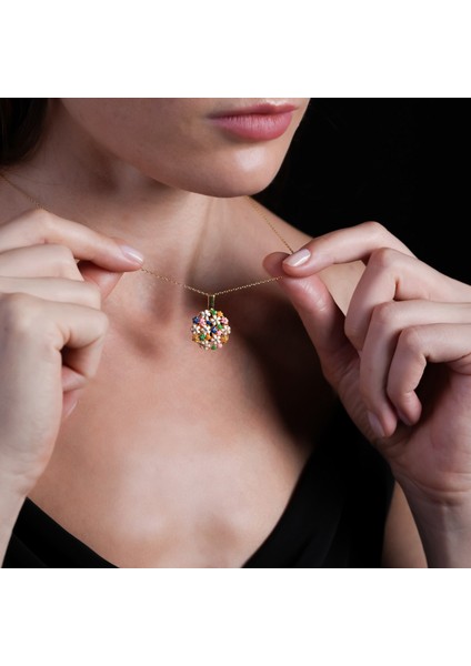 Çiçek Bahçesi Açılır Kapanır Altın Kaplama Kolye AK18 indirimleri