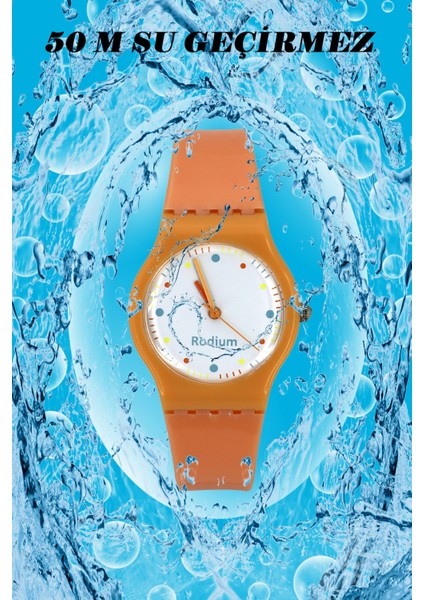Çocuk Kol Saati Su Geçirmez Rodium Analaog (2219)-(TURUNCU)