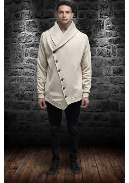 Asimetrik Kesim Düğmeli Şal Yaka Hırka fiyatları