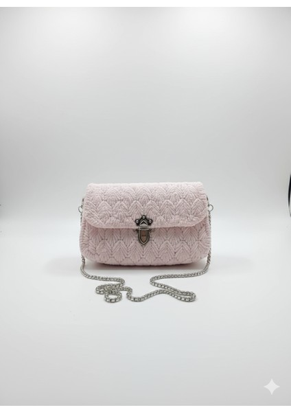 Peluş Iplikten El Dokuması Zincirli Astarlı Omuz Çantası fiyatları