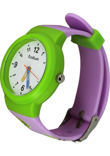 Çocuk Kol Saati Su Geçirmez Rodium Analaog (2220) (Yeşil-Lila) modelleri