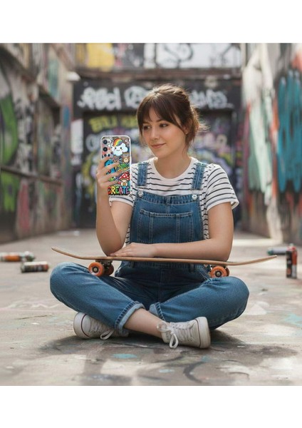 Nothing Phone 1 ile Uyumlu Grafiti Create Art Tasarımlı Şeffaf Silikon Kılıf