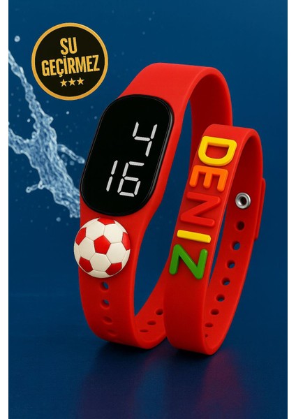 Çocuk Kol Saati Dokunmatik LED Su Geçirmez ve Bileklik ( Kırmızıbeyaz Taraftar Akıllı Saat Değildir)