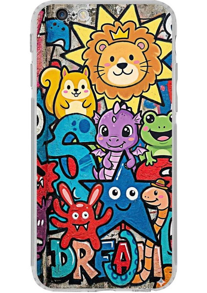 iPhone 6s Plus ile Uyumlu Grafiti Star Team Tasarımlı Şeffaf Silikon Kılıf