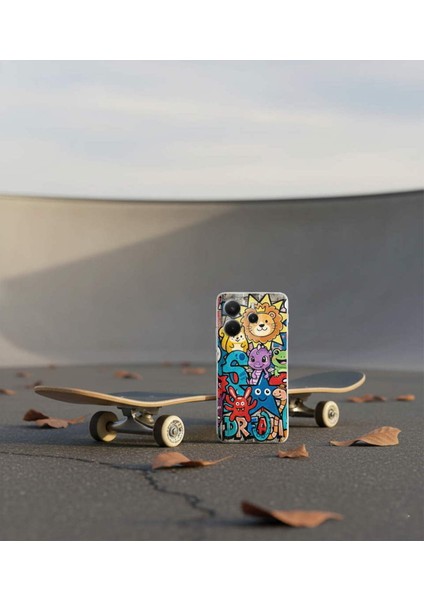 iPhone 6s Plus ile Uyumlu Grafiti Star Team Tasarımlı Şeffaf Silikon Kılıf