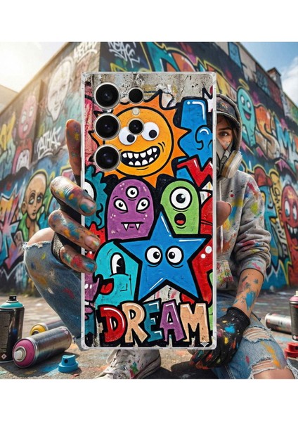 Oppo A74 ile Uyumlu Grafiti Dream Street Tasarımlı Şeffaf Silikon Kılıf fiyatları