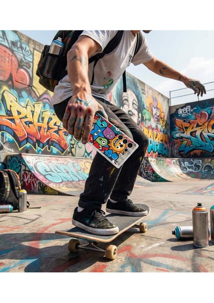 Oppo A74 ile Uyumlu Grafiti Dream Street Tasarımlı Şeffaf Silikon Kılıf fırsatları