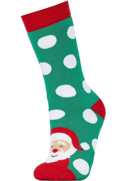 Kadın Yılbaşı Temalı Yeni Yıl Baskılı 2'li Pamuklu Havlu Çorap Y8749AZNS modelleri