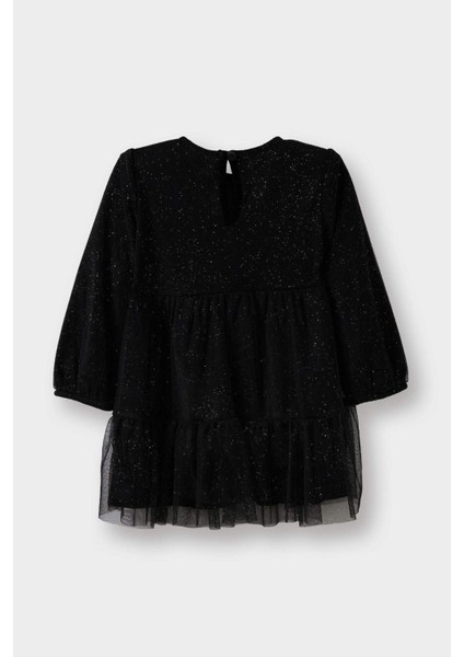 Kız Bebek Uzun Kollu Kadife Tül Elbise G5036A525WN fırsatları