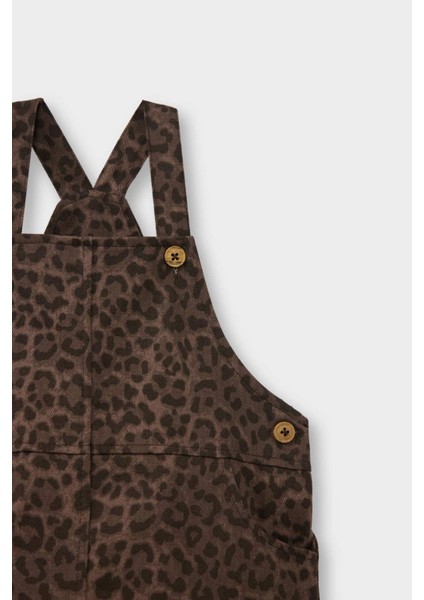 Kız Bebek Leopar Desenli Askılı Gabardin Salopet Elbise G5098A525WN modelleri