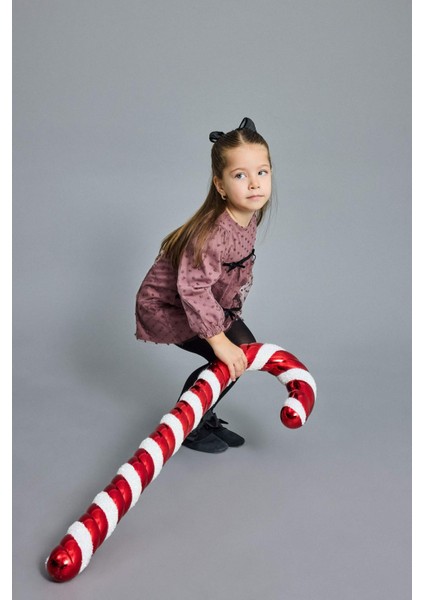 Kız Bebek Puantiyeli Fiyonk Detaylı Uzun Kollu Tül Elbise G5732A525WN fiyatları