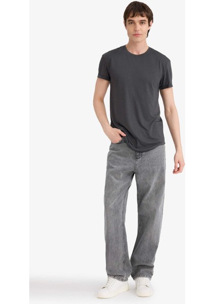 Long Muscle Fit Bisiklet Yaka Basic Düz Kısa Kollu Tişört N2104AZ25SP fiyatları