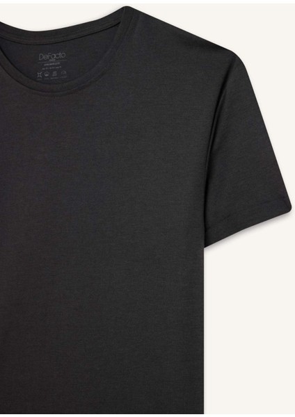 Long Muscle Fit Bisiklet Yaka Basic Düz Kısa Kollu Tişört N2104AZ25SP indirimleri