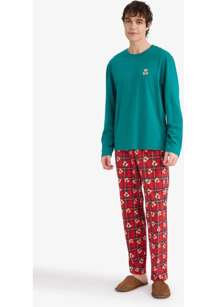 Pijama Takımı Regular Fit Ayıcık Desenli Uzun Kollu Üst Uzun ALT G7275AX25WN modelleri