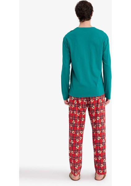 Pijama Takımı Regular Fit Ayıcık Desenli Uzun Kollu Üst Uzun ALT G7275AX25WN
