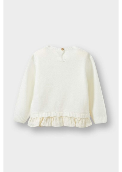 Kız Bebek Bisiklet Yaka Triko Kazak F2445A525WN indirimleri