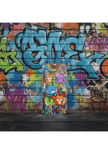 Samsung Galaxy A15 ile Uyumlu Grafiti Mini Tasarımlı Şeffaf Silikon Kılıf modelleri