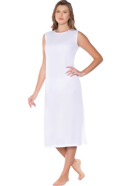 Japone Kol Kadın Elbise Içi Boydan Astar Bisiklet Yaka Jüpon Kombinezon