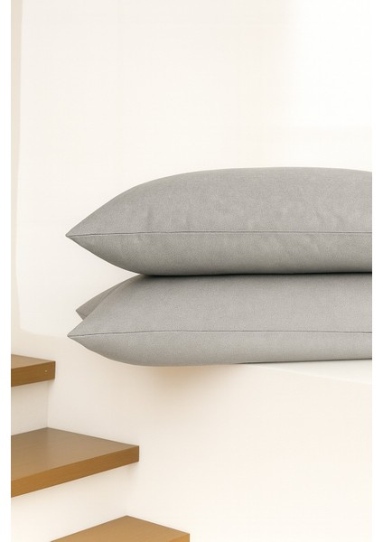 Vevra 2 Li Çizgili Gri Renk Yastık Kılıfı Pamuklu Kumaş Fermuarlı modelleri