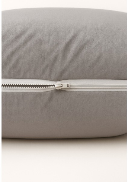 Vevra 2 Li Çizgili Gri Renk Yastık Kılıfı Pamuklu Kumaş Fermuarlı fırsatları