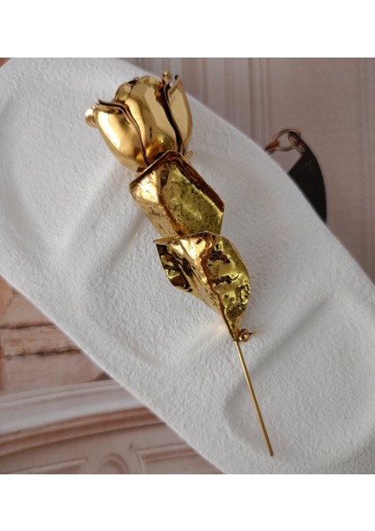 Gold Metal Gül Broş-Vintage Kadın Yaka Iğnesi fiyatları