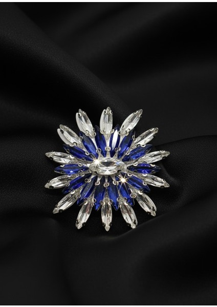 Mavi Parlak Safir Yıldız Broş