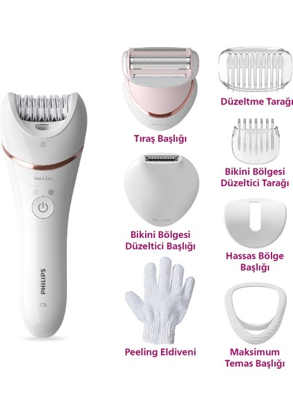 Yüz, Koltuk, Bikini ve Bacaklar Için Kablosuz, Islak ve Kuru Epilatör