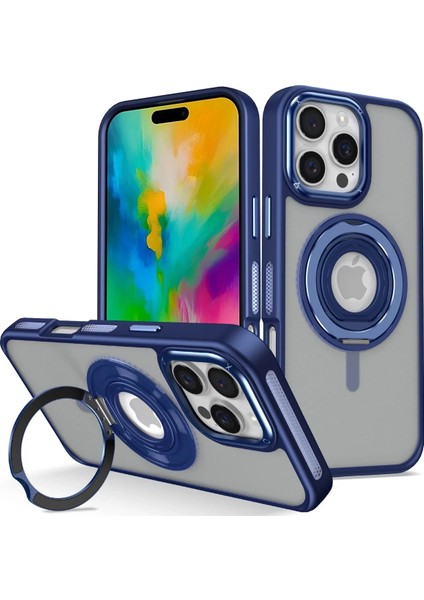 Techmrt Joko Iphone 16 Pro Max Banza Magsafe Standlı Kapak - Lacivert