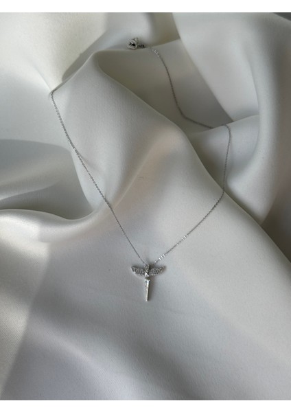 Zirkon Kolye Silver Renk 45 cm modelleri