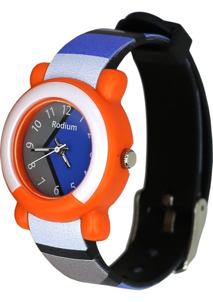 Çocuk Kol Saati Su Geçirmez Rodium Analaog (2216) (Turuncu-Gri-Mavi) modelleri