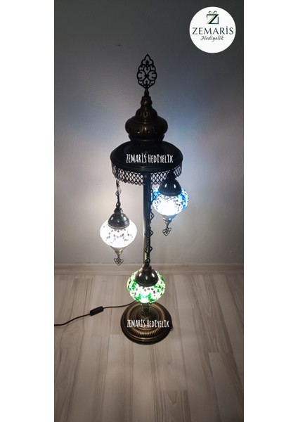 El Yapımı Otantik Mozaik Lambader 3 Lü modelleri