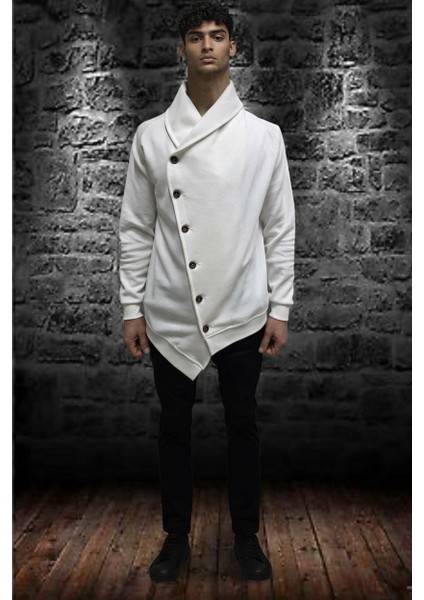 Asimetrik Kesim Düğmeli Şal Yaka Hırka fiyatları