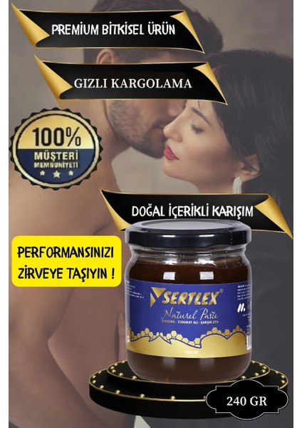 Sertlex Ginsengli , Çakşır Otlu , Tongkhat Ali , Epimedium2, Panax , Tribulus Erkeklere Özel Kuvvet Macunu Geç Sert Güçlü Ilişki Atom Macunu Ballı Bitkisel Karışım (Pestisit Içermez) 240 gr fırsatları