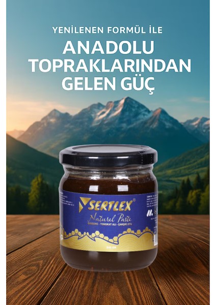 Sertlex Ginsengli , Çakşır Otlu , Tongkhat Ali , Epimedium2, Panax , Tribulus Erkeklere Özel Kuvvet Macunu Geç Sert Güçlü Ilişki Atom Macunu Ballı Bitkisel Karışım (Pestisit Içermez) 240 gr indirimleri